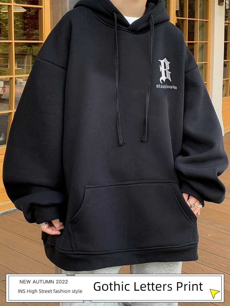 winter Chaopai Port style lovers easy Hooded Sweater