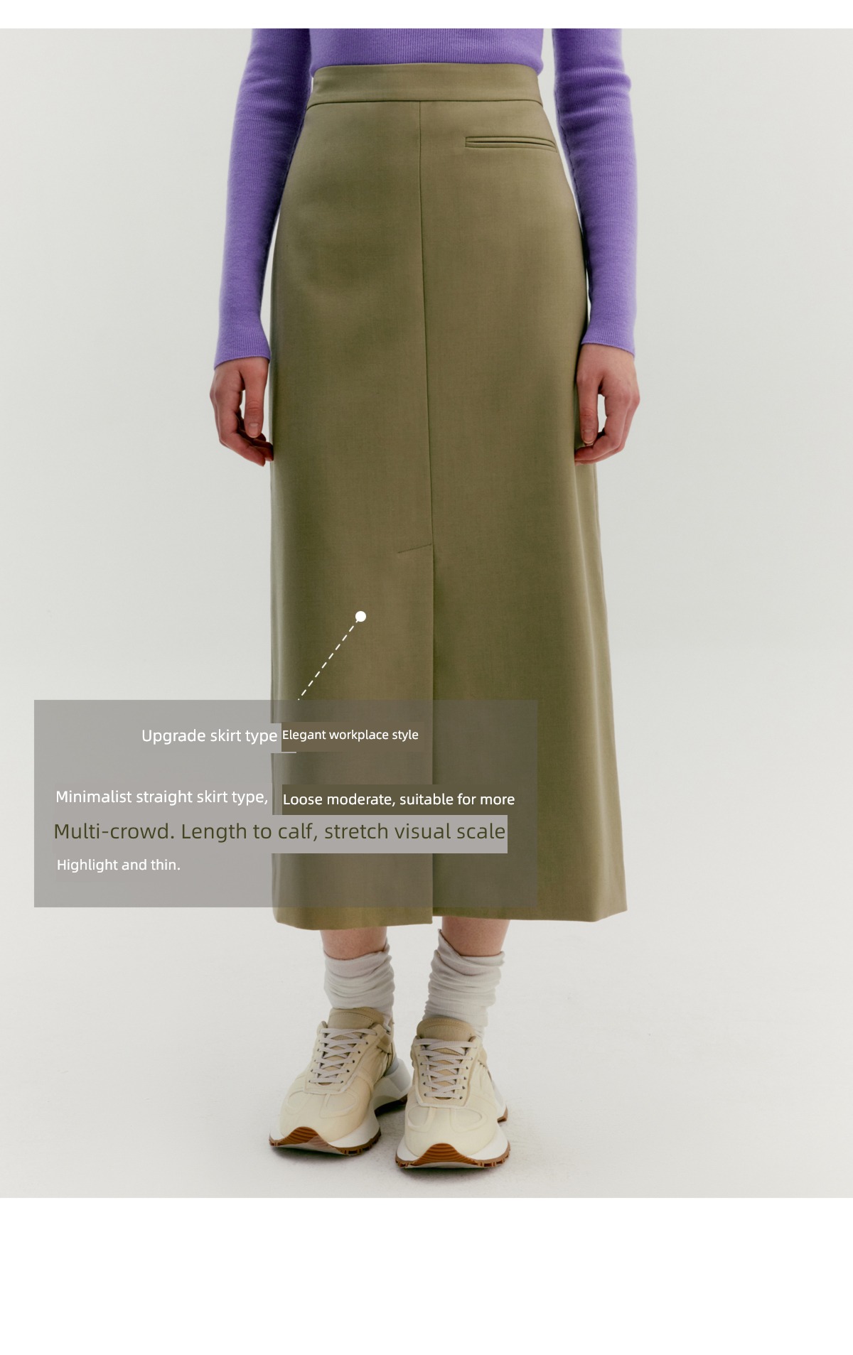 INS IS   FEMME Early autumn New products Containing wool Half skirt