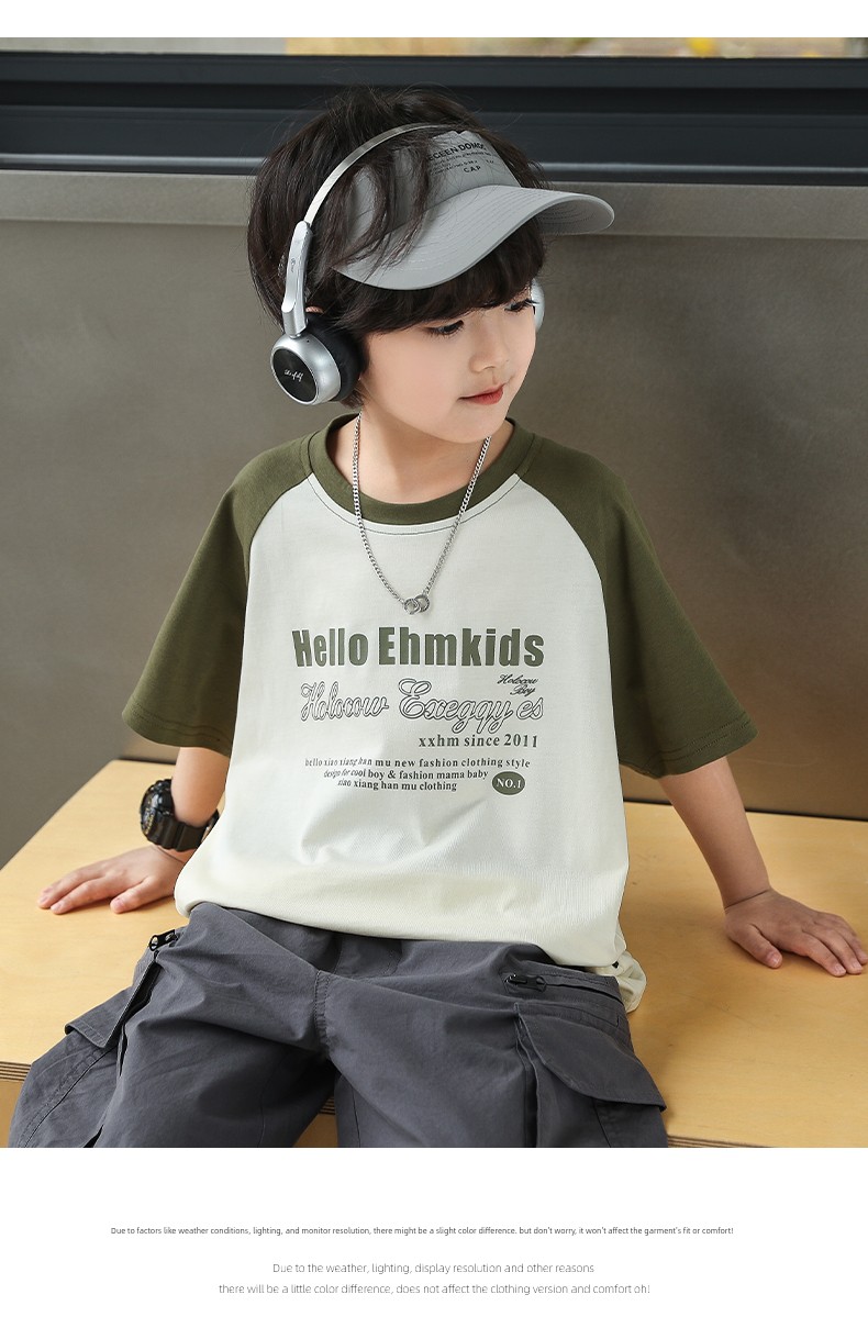 Little Elephant Ham Children's Clothing Boys' Short-Sleeve T-Shirt Patchwork Kids' Summer Half-Sleeve 2026 New Summer Cool Top — 27