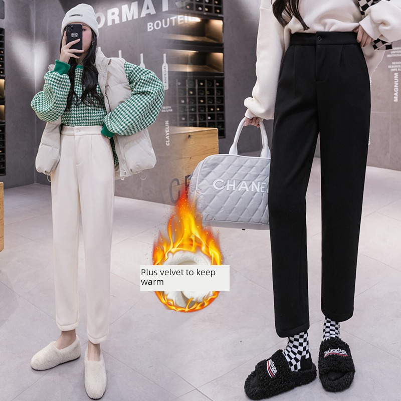 Smoke pipe Autumn and winter suit leisure time Nine points corduroy trousers