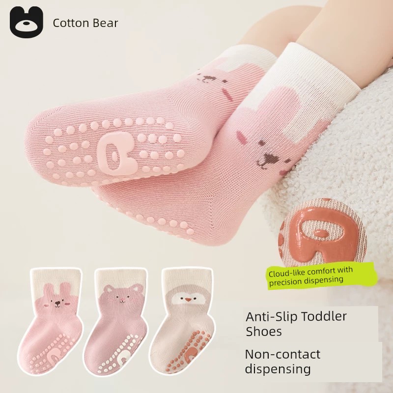 Baby Floor Socks, Infant Spring and Autumn Non-Slip Anti-Cold Toddler Socks, One-Year-Old Boys and Girls Mid-Tube Indoor Children's Socks — 5