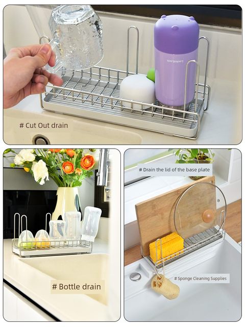 304 stainless steel drain cup holder upside down home dining table countertop insulation tea cup storage bottle storage rack