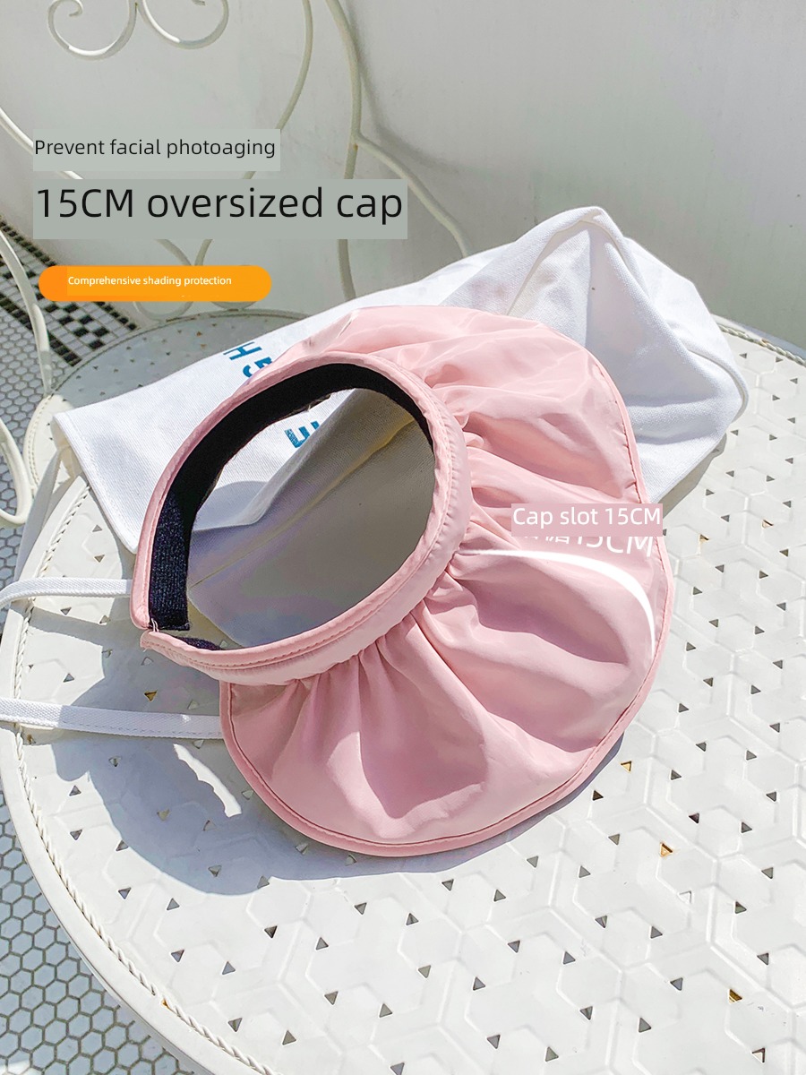 OVANCY Black gum female Big edge summer shell Sunscreen cap