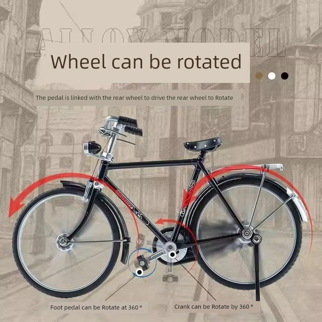 Bicycle model assembly manual DIY assembly 28 bicycle classic nostalgic 28 large bar alloy car model ornament
