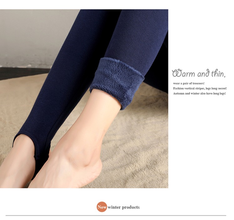 ma'am pure cotton Self-cultivation Show thin Step on one's feet Plush Leggings