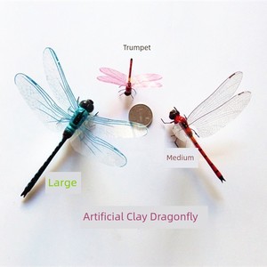 Clay Artificial Big Dragonfly Dragonfly Crafts Prop Decoration Magnet Refridgerator Magnets Landscape Home Decoration Te