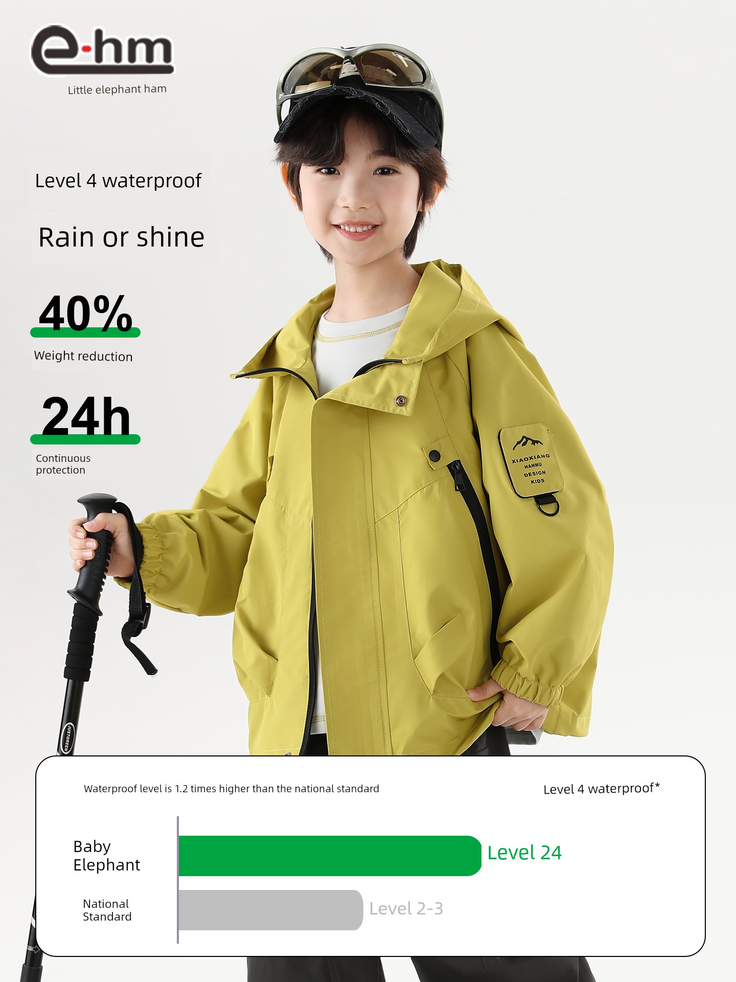 Little Elephant Ham Children's Clothing Kids' Mountain Adventure Softshell Jacket Boys' Waterproof Clothing 2026 Autumn New Trend — 2