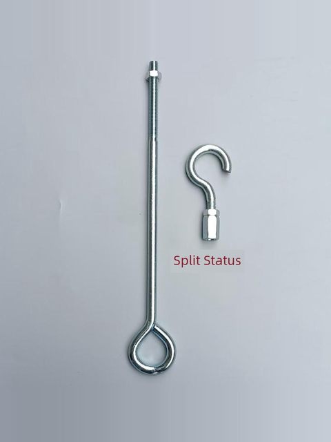 Solid iron hook lengthened thick hook large hook clothes rack extension rod strong load-bearing hook pull loop galvanized screw rod