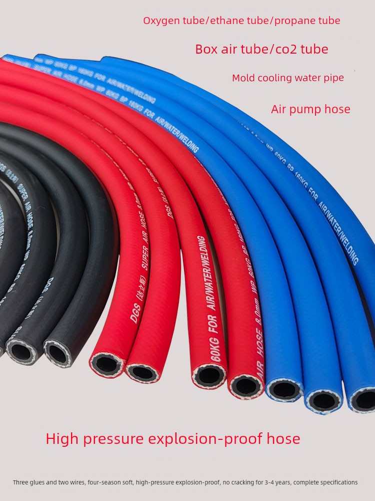 High-Pressure Flexible Hose for Oxygen, Acetylene, Argon, Propane, Carbon Dioxide, Explosion-Proof and Pressure-Resistant Water Pipe 4 8 1013mm