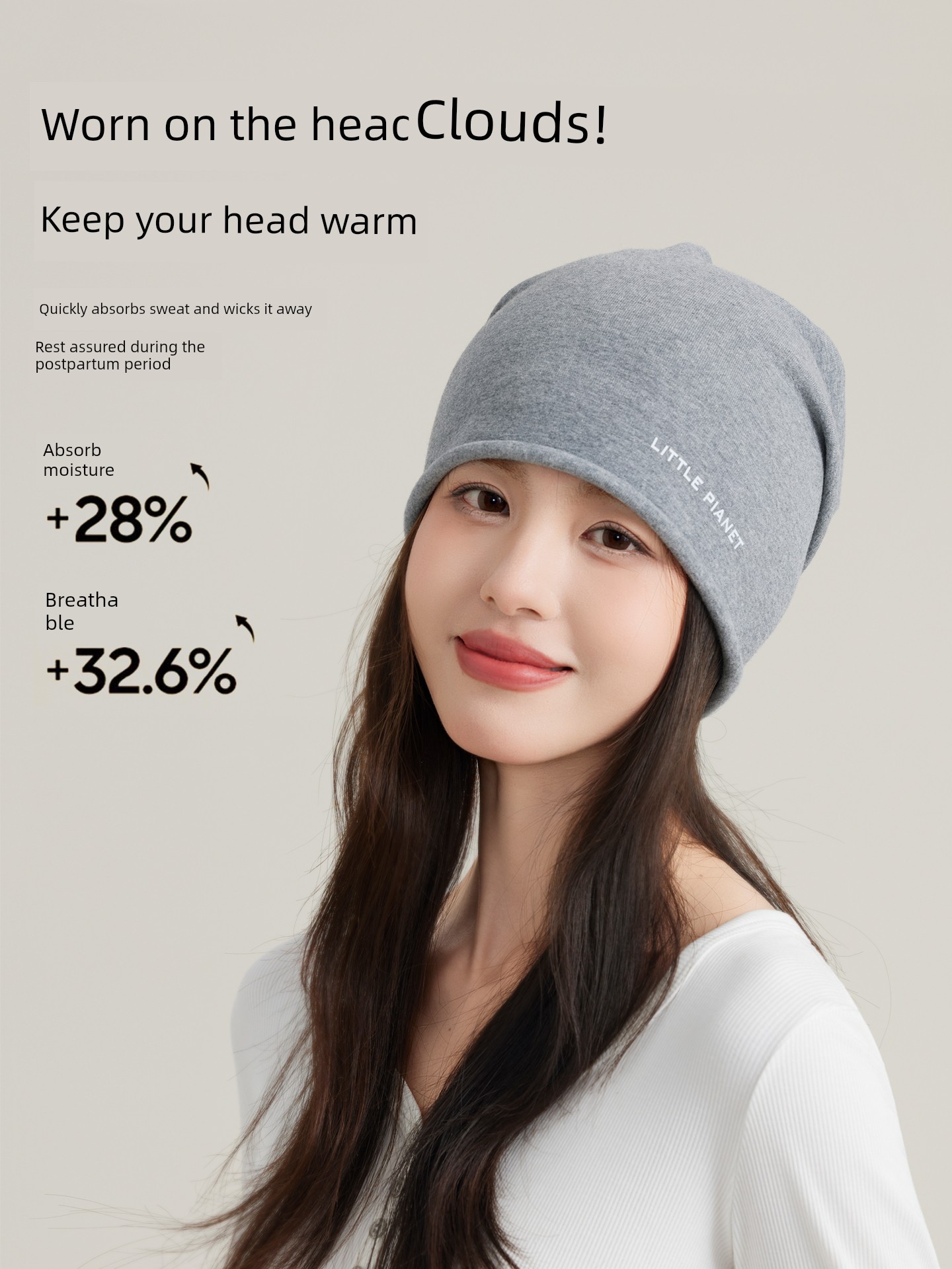 Postpartum Cotton Hat for Spring and Autumn, 10A Antibacterial Maternity Hat, Moisture-Wicking, Breathable, Head Protection, Large Head Circumference, — 3