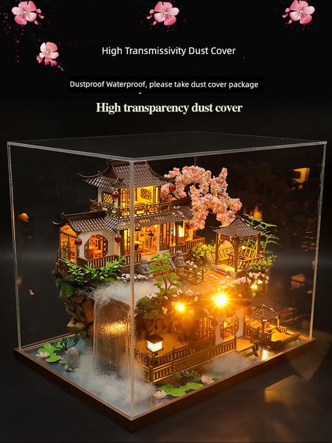 Chinese style DIY hut, world-famous fairyland ancient town building villa handmade model house birthday gift for women
