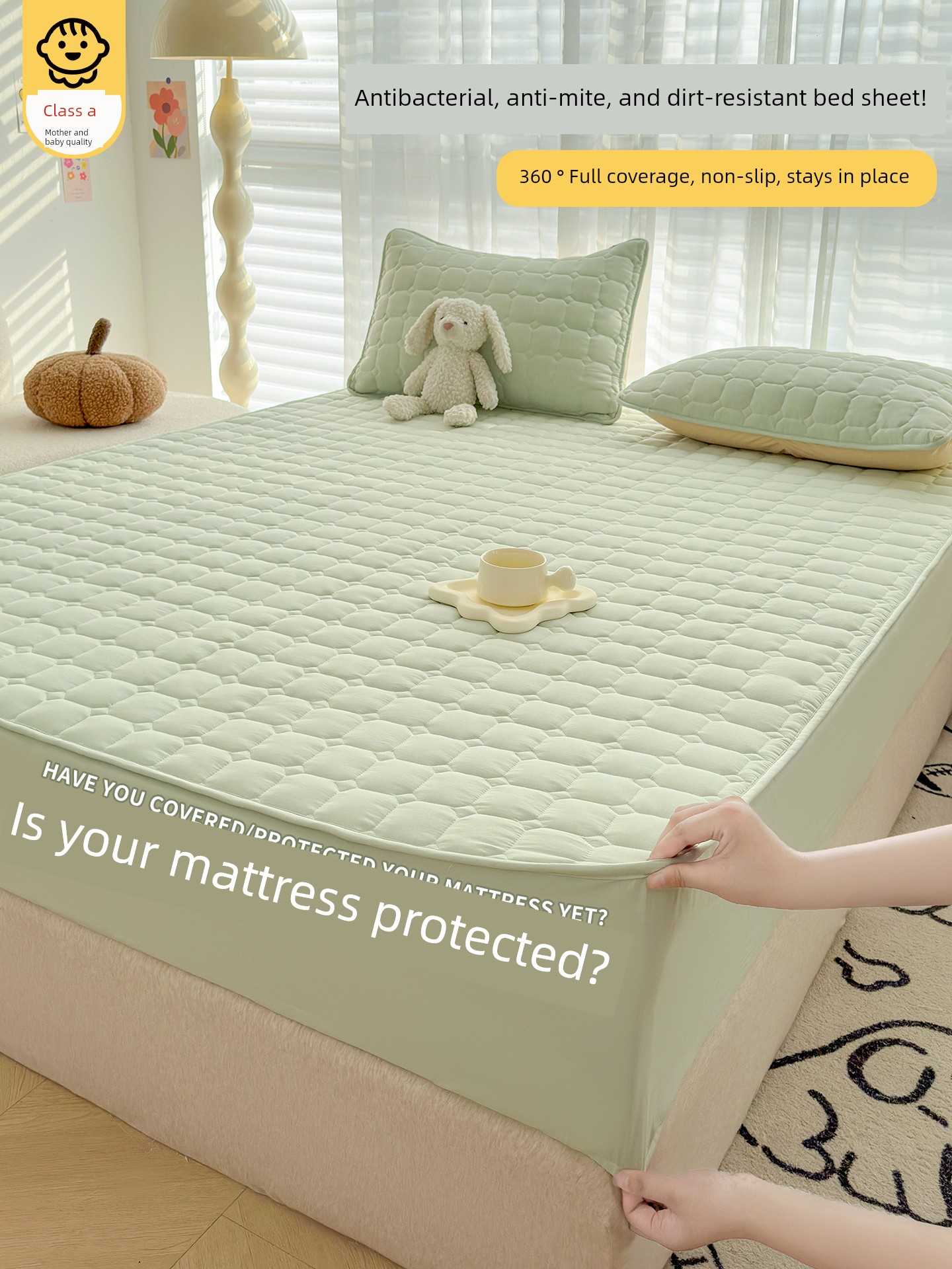 Fitted Sheet Duvet Cover Mattress Protective Cover 2025 New Arrival All Year Round Neutral Thick Quilted All-Inclusive Waterproof to Prevent Leakage of Urine Sheet Set