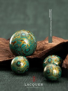 Natural Lacquer Single Bead Necklace Accessory, Traditional Craftsmanship, Thousand-Layer Lacquer Bracelet, Qianying Dai
