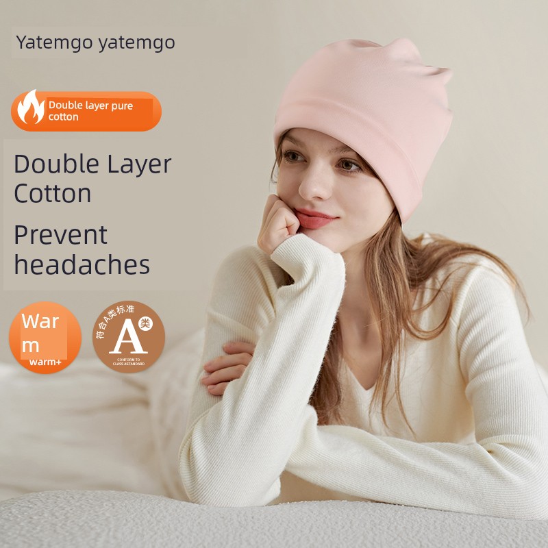 Yatemo Postpartum Hat for Autumn and Winter, Breathable, Fashionable, Cute, Pure Cotton Maternity Hat, Postpartum Headband Supplies for Women — 3