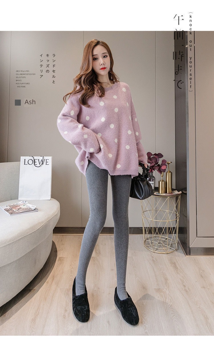 Vertical bar cotton seamless Cashmere Step on one's feet thickening Leggings