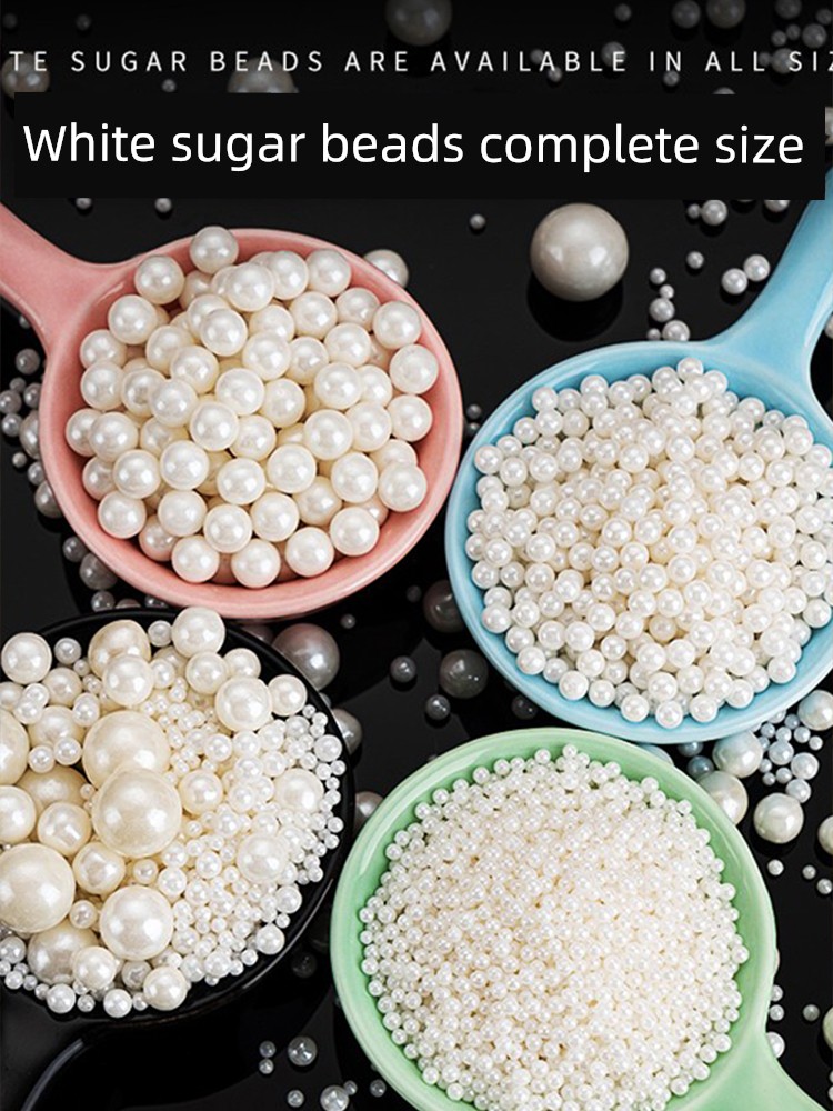 Baking White Cake Ice Cream Edible Gold Beads