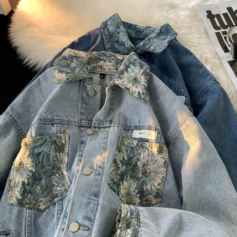 Hip hop Splicing Autumn and winter easy leisure time jacket work clothes