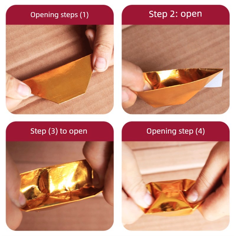 14* 17cm Semi-Finished Gold and Silver Ingot Paper Money, Paper Ingot Machine-Folded Paper Money, a Bundle of 100 Pieces