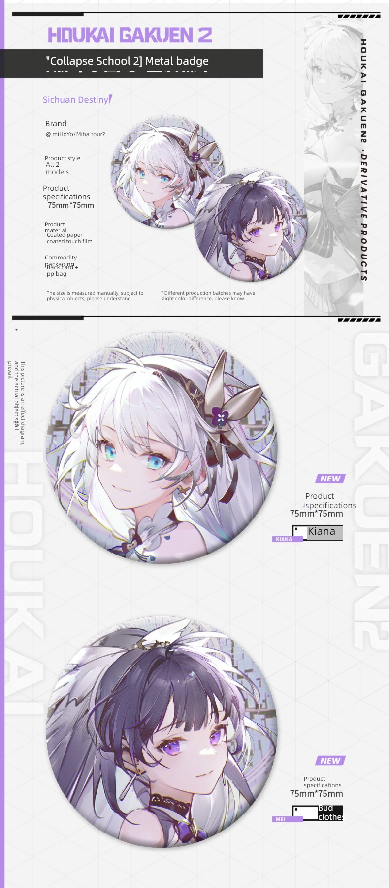 MIHA Tour Collapse School Park 2 fate Tinplate badge