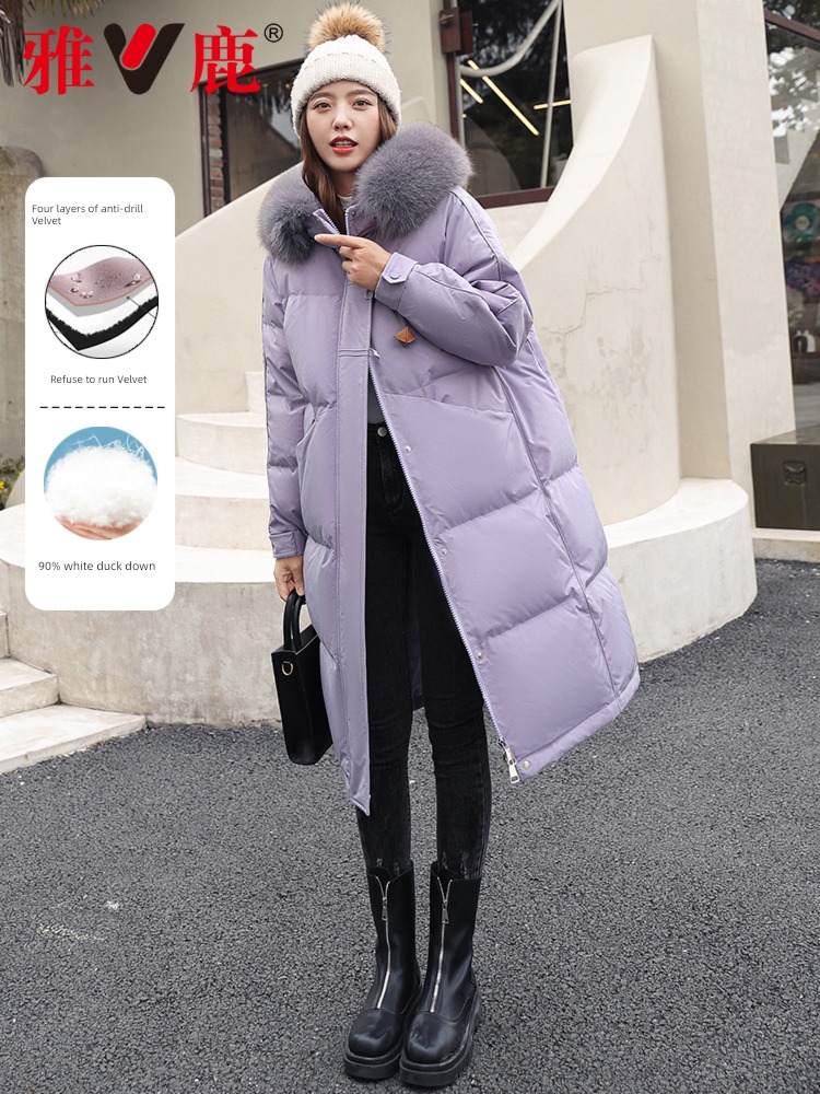 Yalu Flagship store gules Medium and long term Parker Down Jackets