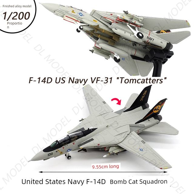 Hogan HG6689 1/200 Bomb Cat F-14D F14 Tomcat Fighter Alloy Finished Aircraft Model