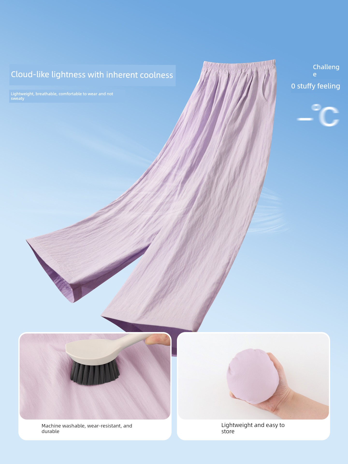 Amybaby Girls' Pants Summer 2026 New Style Lazy Style Pure Color Simple Versatile Loose Wide-Leg Pants — 5