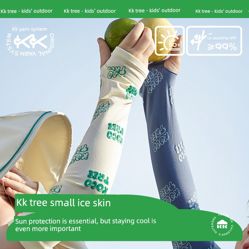 Kk Tree Children's Sun Protection Ice Sleeves for Boys and Girls, Sports Sleeves with Cooling Sensation, Breathable and Sweat-Wicking, Baby Sleeves, Class a