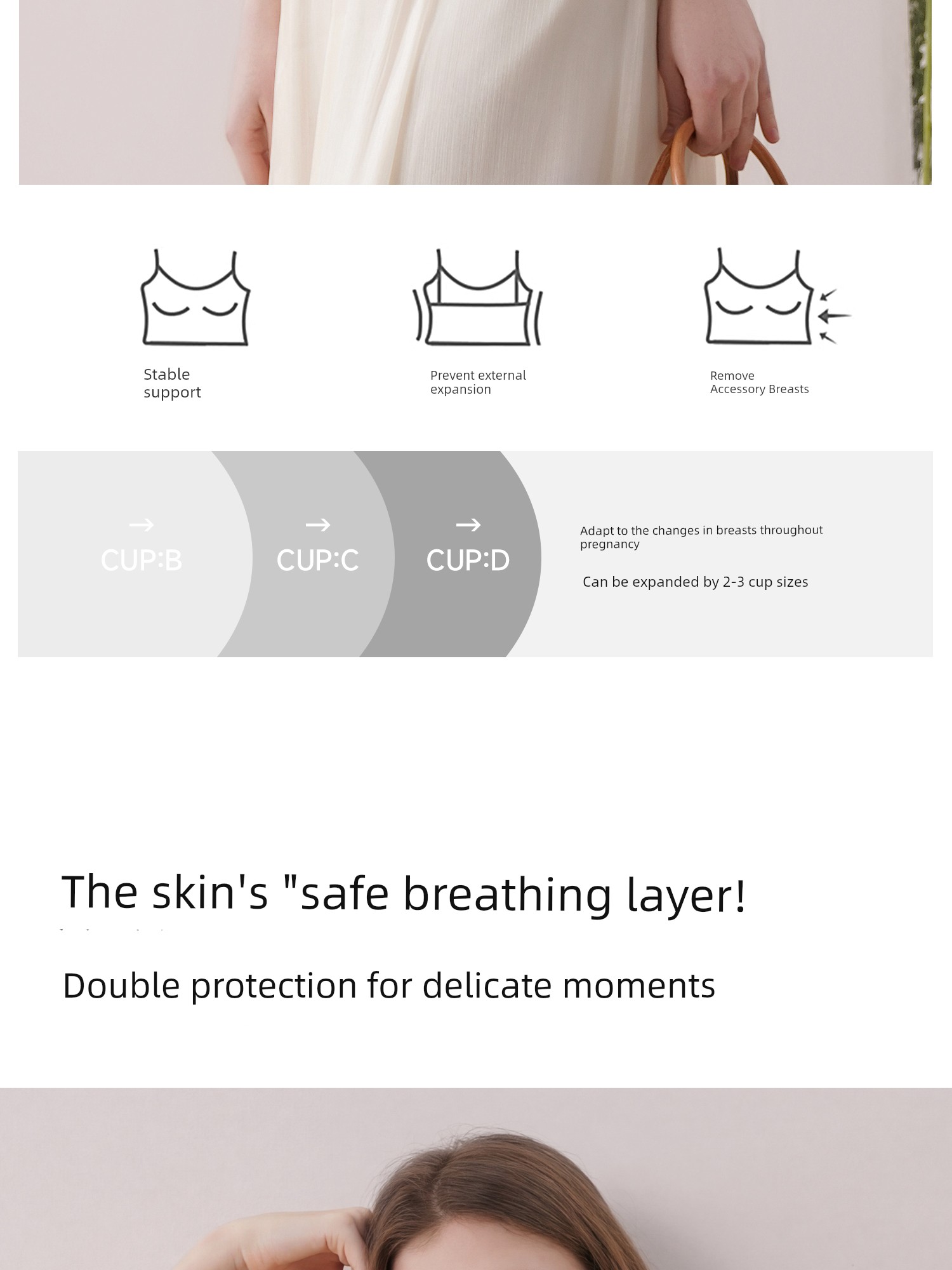 Adjustable Nursing Camisole with Breast Pads, Postpartum Breastfeeding Maternity Wear, Stylish Mom Outerwear, Anti-Sagging Base Layer — 17