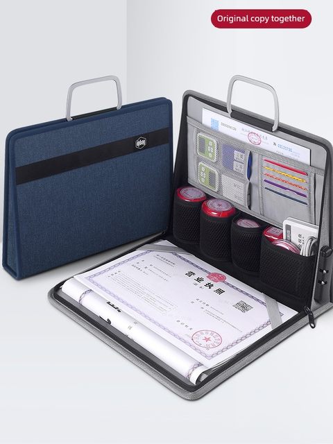 Seal storage box Business license storage bag A3 official and copy with password lock seal bag Office seal bag License
