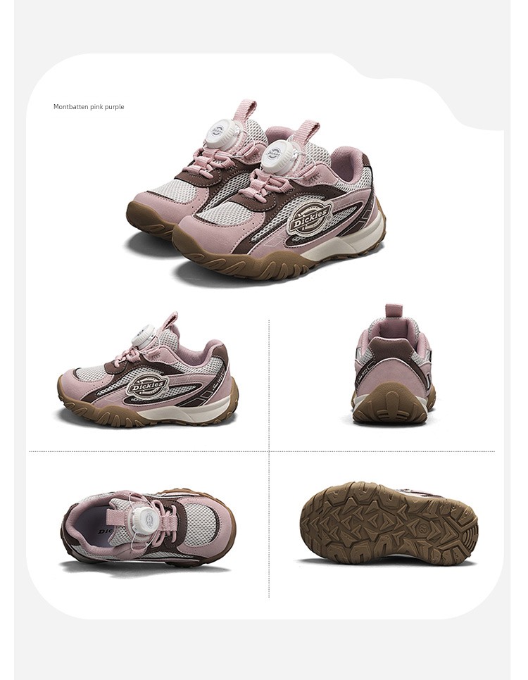 Dickies Kidsren's Outdoor Hiking Shoes New Autumn Breathable Kidsren's Shoes Knob Buckle Sports Shoes Versatile Casual Shoes — 25
