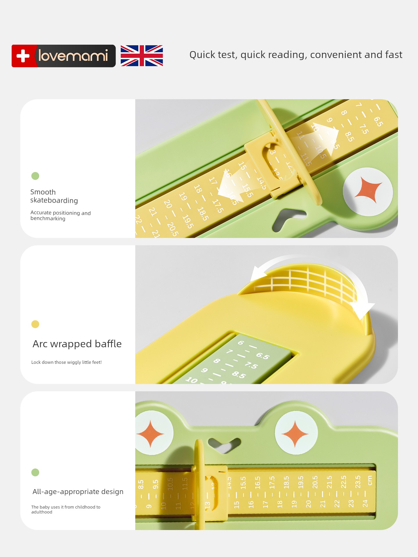 Baby Foot Measurer, Children's Measuring Instrument, Accurate Home Use Foot Length and Shoe Insole Length Measuring Ruler, Baby Measuring Tool, Child Shoe — 4