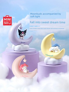 Miniso MINISO Sanrio Moon Bud Sweet Dream Led Small Night Lamp Decoration Cinnamoroll Babycinnamoroll Kuromi USB Interfa