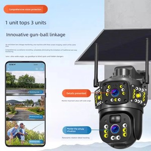 Solar Camera Monitor Outdoor 360 Degrees No Dead Angle Mobile Phone Remote No Electricity No Network Outdoor 4G Night Vi