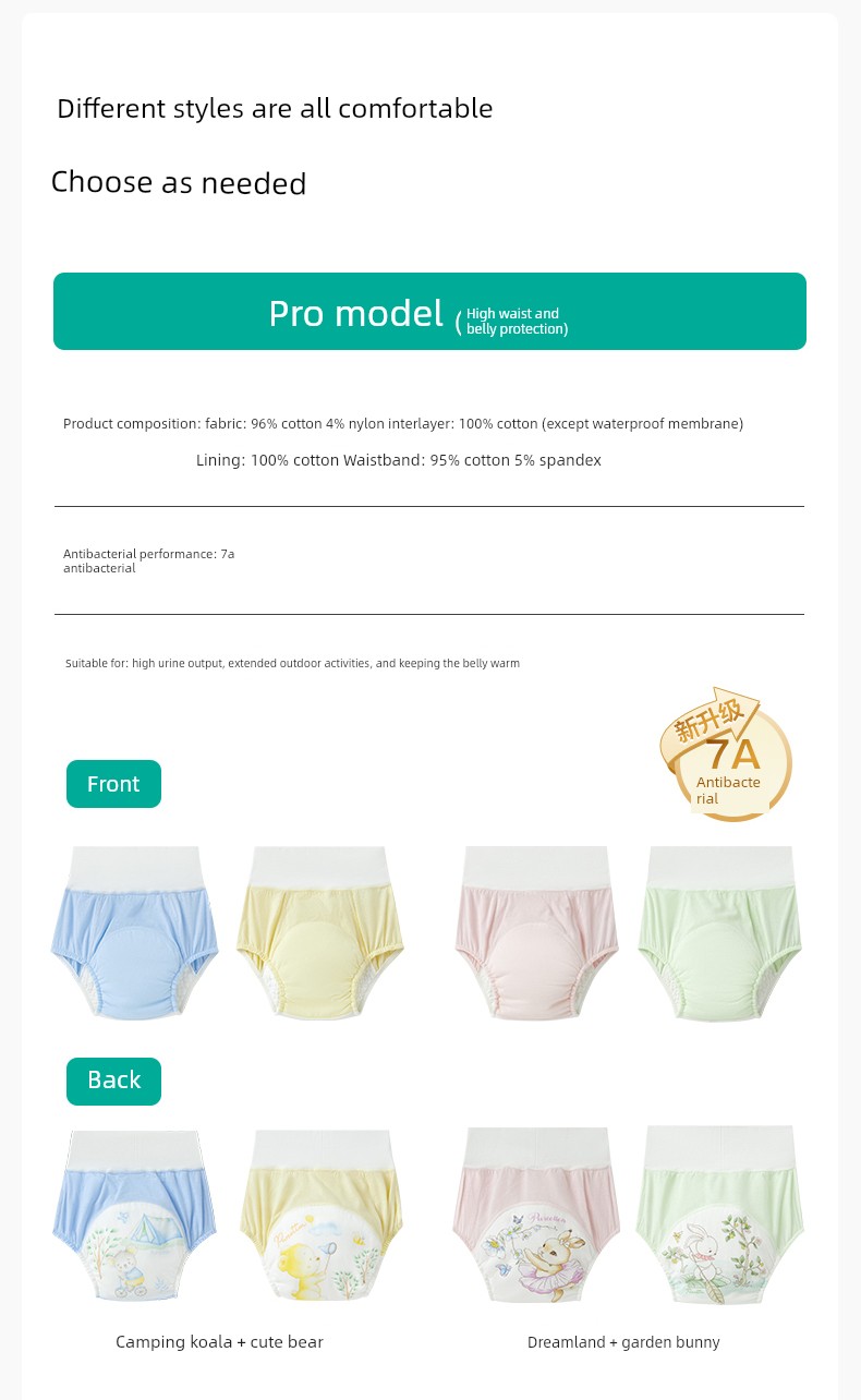 Purcotton Toilet Training Pants Male and Female Baby Kids Diaper Baby Underwear Washable Ring Baby Diapers Handy Gadget — 28