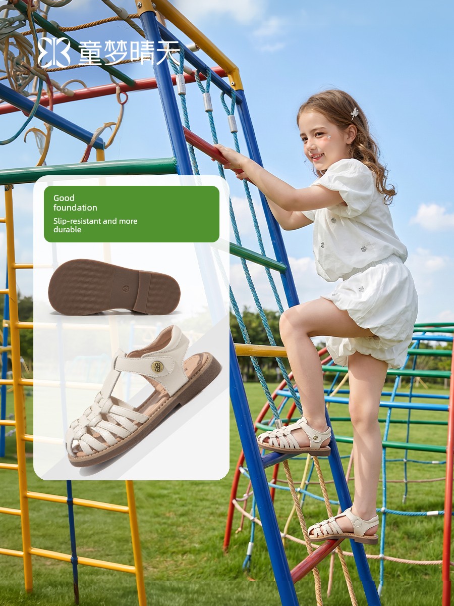 Girls' Princess Sandals 2026 New Summer Children's Sandals for Girls, Roman Style Shoes, Soft-Soled Closed-Toe Summer Models — 3