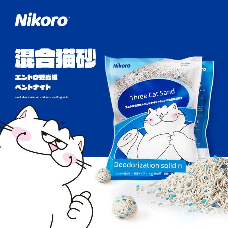 nikoro妮可露混合貓砂6l除臭抑菌 豆腐砂膨潤土 25kg15kg