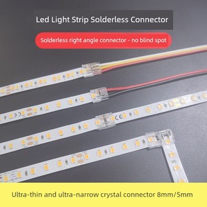 Led Strip Light Connector Without Welding, 3-Wire, 2-Wire, 5mm, 10-Degree Corner, 90-Degree Right Angle, No Dark Zone, C