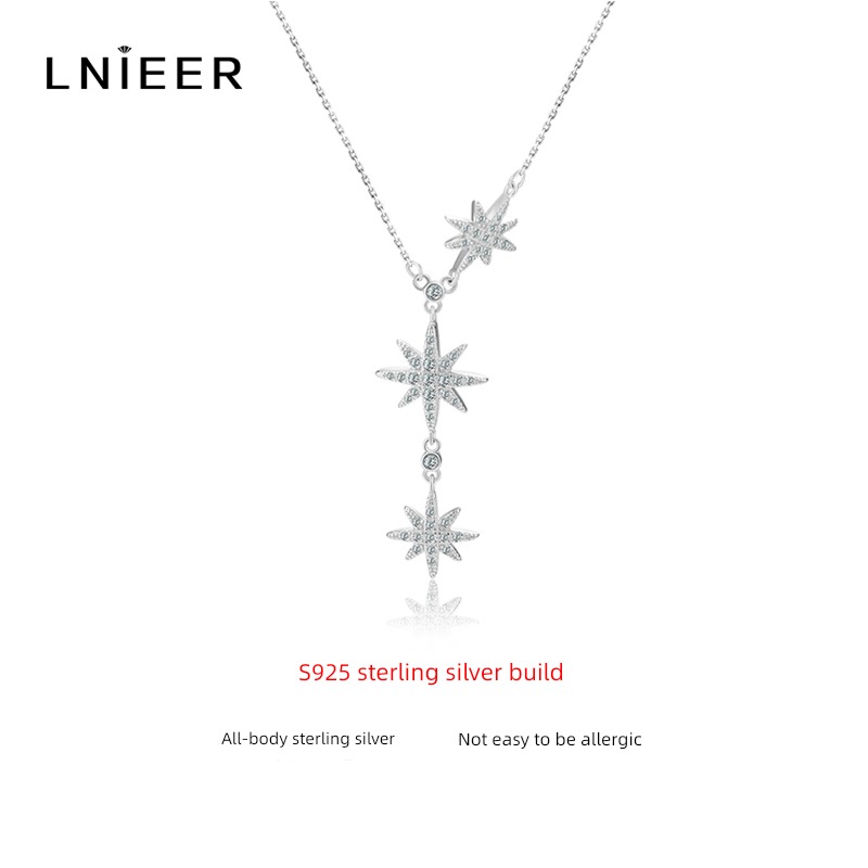 Hexagram 925 Sterling Silver female ins Cold wind Necklace