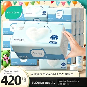 Plant-Based Large Pack Baby Soft Tissue Paper, Household Economical Pack, Full Box of Soft Tissue, Napkins, Facial Tissu