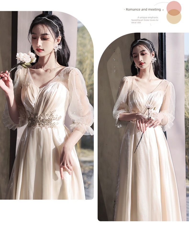 Sisterhood Champagne winter Minority wedding Bridesmaid Dresses
