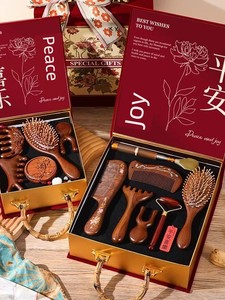 Mother's Day Gift for Mom, Birthday Gift for Elders, Practical and High-End Gift for Girlfriend, Sandalwood Comb Gift Bo