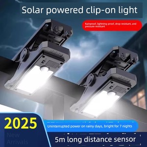 2025 New Model Solar-Powered Large Clip-On Light for Outdoor Garden and Home Use, No-Drill Smart Sensor Balcony Lighting