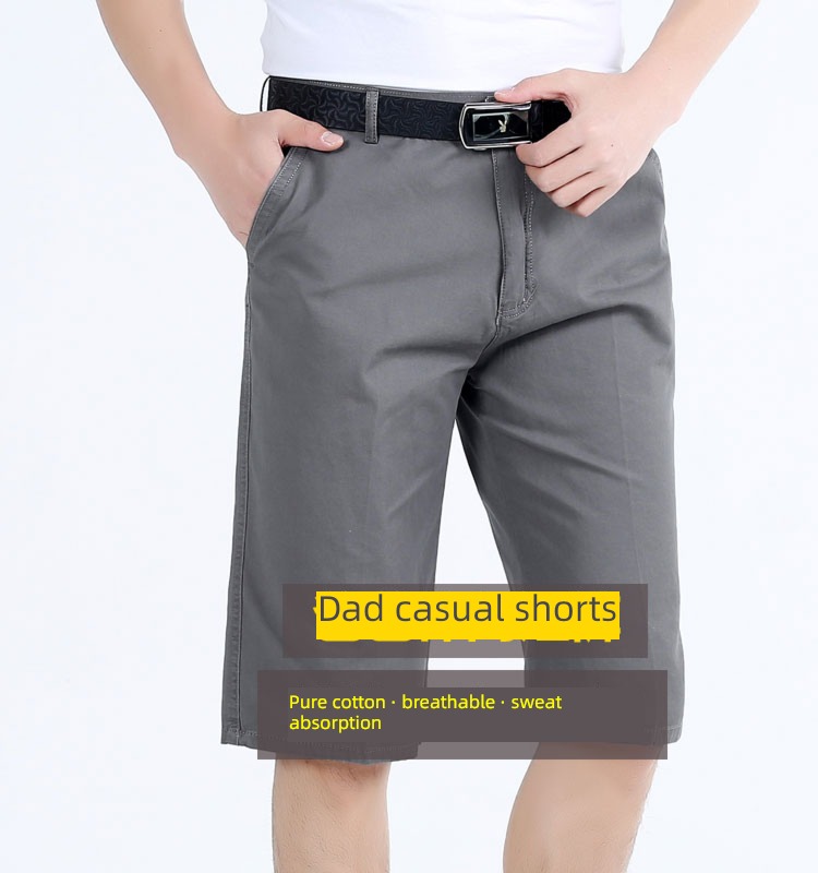 pure cotton dad 7 points Middle aged man suit shorts