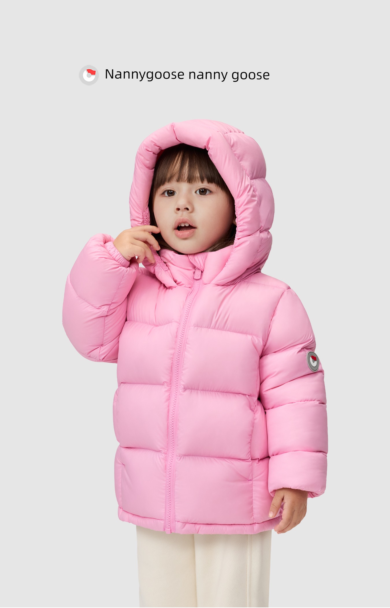 Nanny Goose Children's Short down Jacket with Hood, Warm Puffer Coat for Boys and Girls, Windproof Casual Thickened Winter Wear — 2