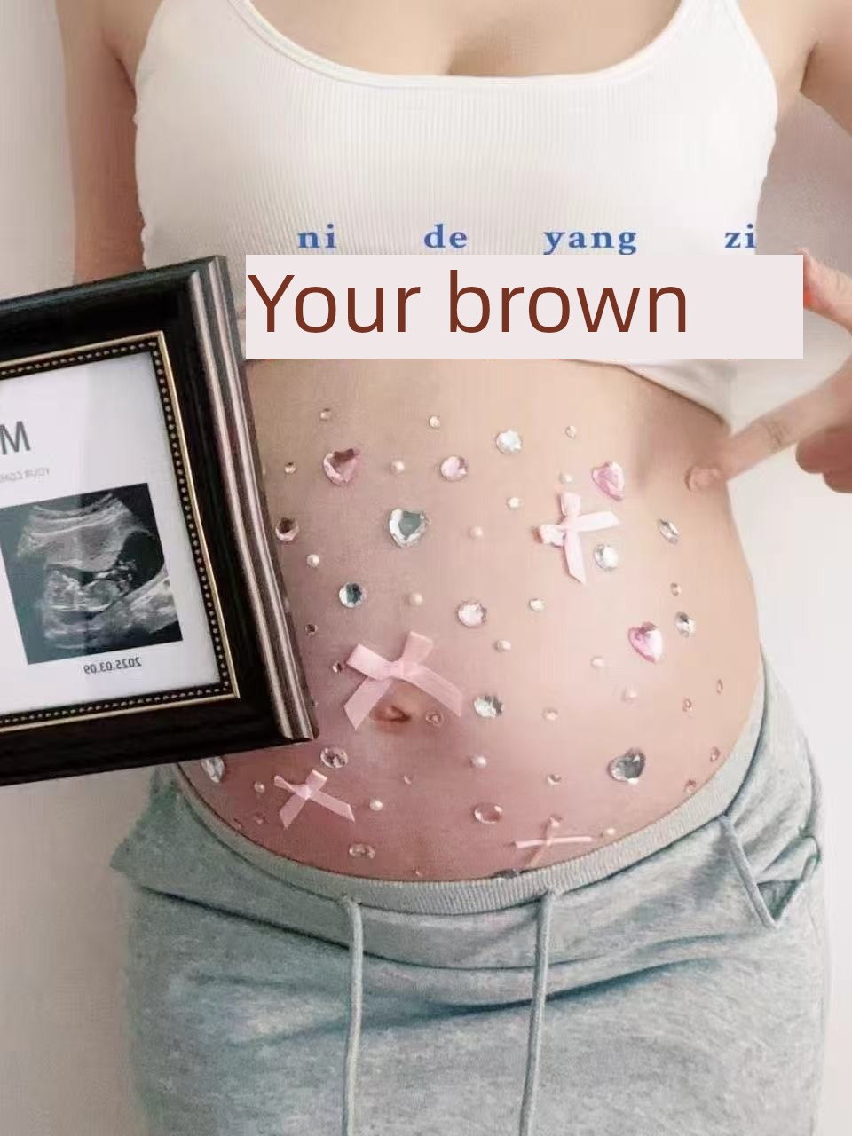 Maternity Photoshoot at Home Selfie Props Stickers, Atmospheric Niche Design, Cute Pink Butterfly Stickers, Decorative Belly Stickers — 5