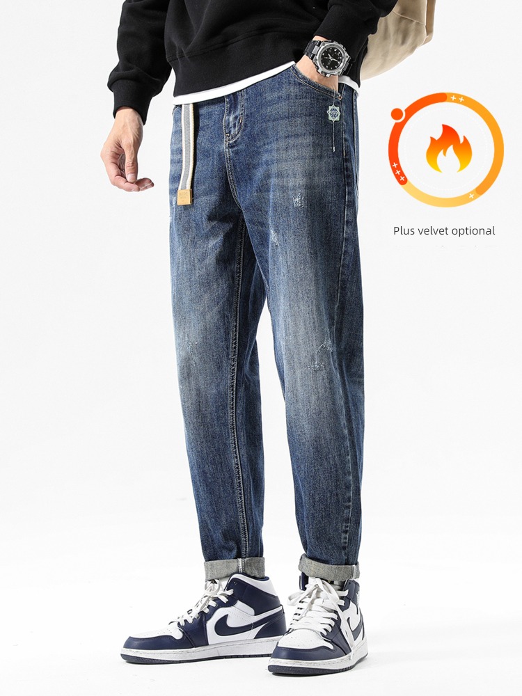 Tannin 13oz in pound Autumn and winter Plush Jeans