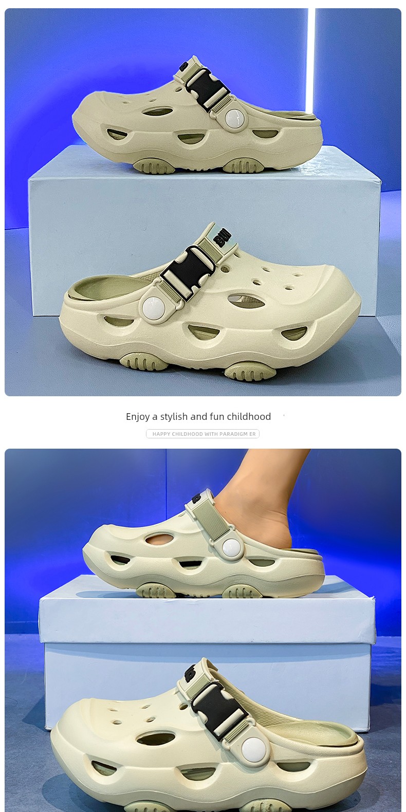 Boys' Summer Slippers, Children's Clogs, Big Kids' Soft-Soled Non-Slip Beach Shoes, Outdoor Dual-Use Boys' Closed-Toe Sandals — 15