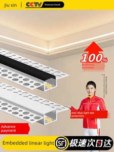 Embedded Cob Linear Lamp Embedded Strip Aluminum Groove Lamp Slot Living Room Ceiling Double Eyelid Linear Lamp Linear L