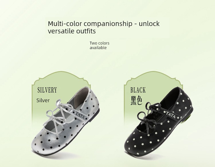 Tata Children's Shoes Girls' Polka Dot Mary Jane Shoes Autumn New Little Girl Princess Shoes Kidsren's Fashion Shoes — 3