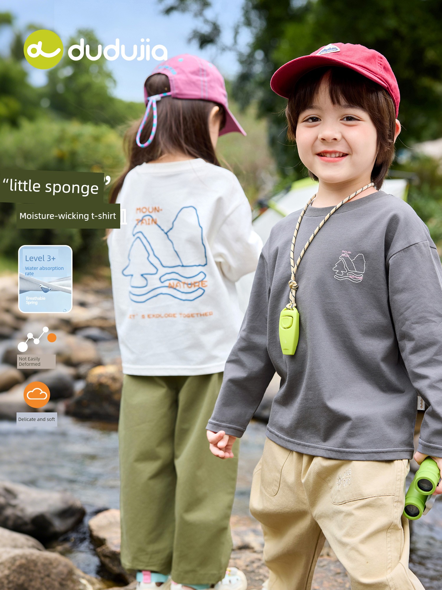 [Moisture-Wicking] Dudu's Boys' Long-Sleeve T-Shirt, Autumn Children's Pure Cotton Clothing, Girls' Tops, Baby Children's Wear